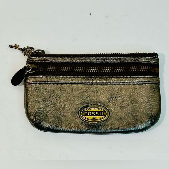 Fossil Metallic Leather Pouch 6” x 3.5” - Picture 11 of 11